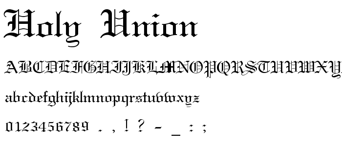Holy Union font